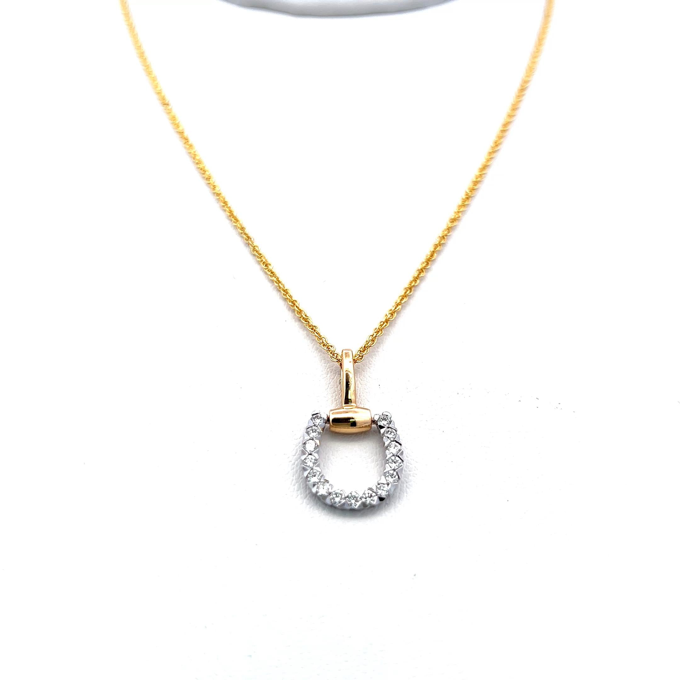 0.32 Carat Round Brilliant G VS2 Diamond 14 Karat Yellow Gold Pendant Necklace