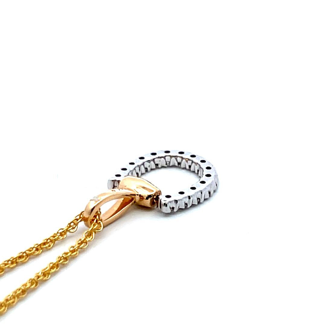 0.32 Carat Round Brilliant G VS2 Diamond 14 Karat Yellow Gold Pendant Necklace