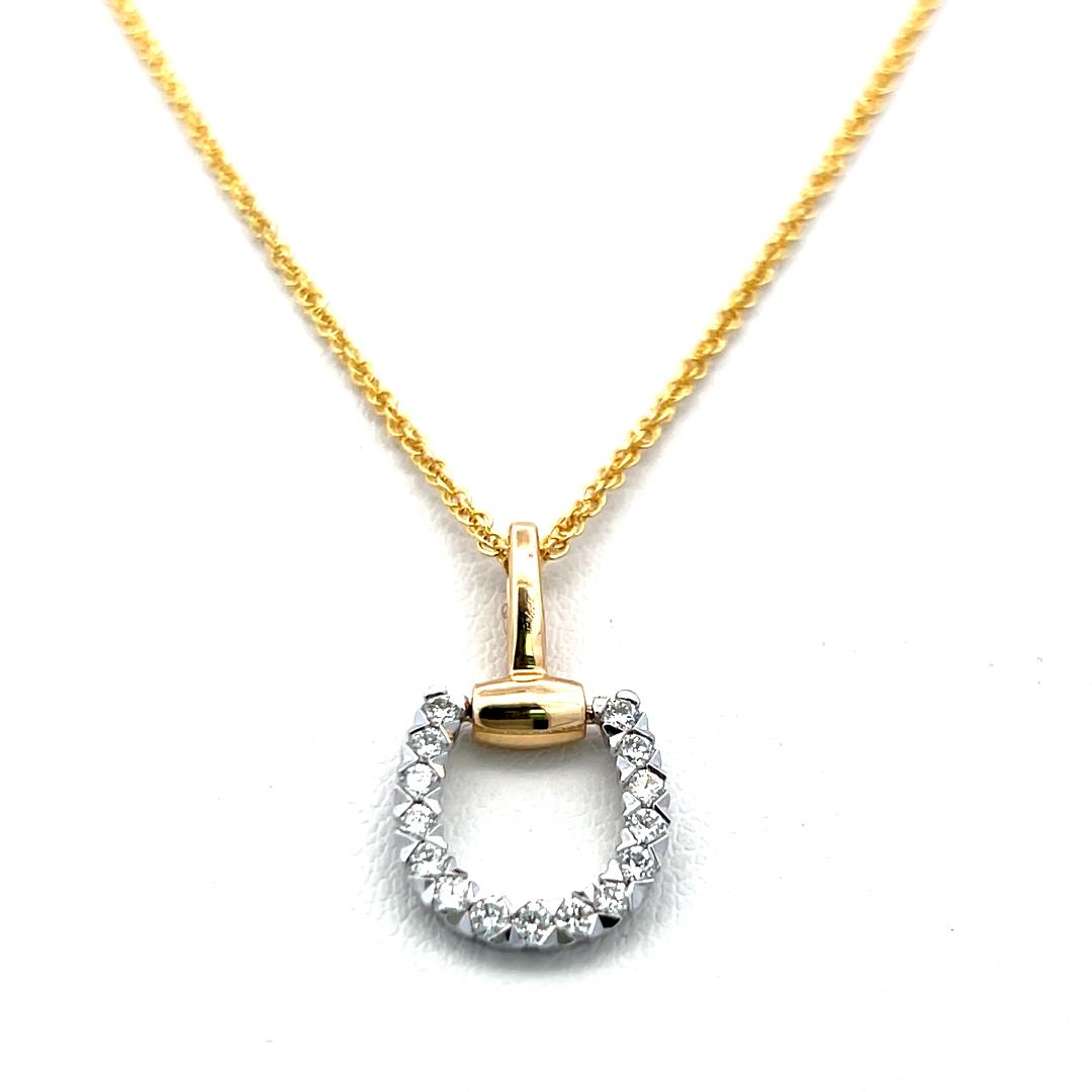 0.32 Carat Round Brilliant G VS2 Diamond 14 Karat Yellow Gold Pendant Necklace