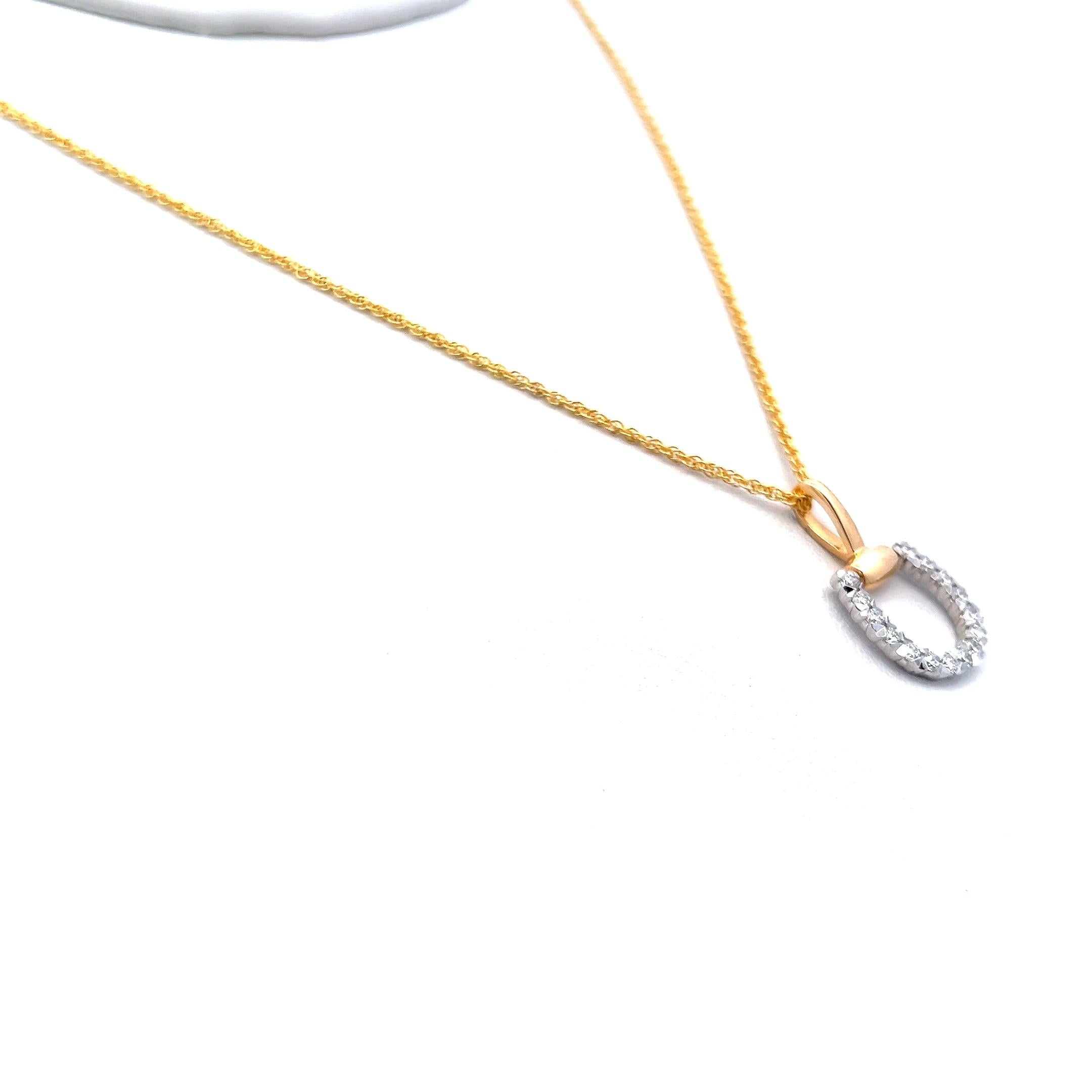 0.32 Carat Round Brilliant G VS2 Diamond 14 Karat Yellow Gold Pendant Necklace