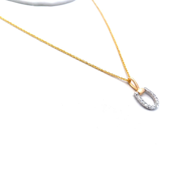 0.32 Carat Round Brilliant G VS2 Diamond 14 Karat Yellow Gold Pendant Necklace