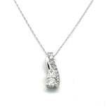 0.50 Carat Round Brilliant G VS2 Diamond 14 Karat White Gold Pendant Necklace