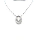 0.64 Carat Round Brilliant G VS2 Diamond 14 Karat White Gold Pendant Necklace