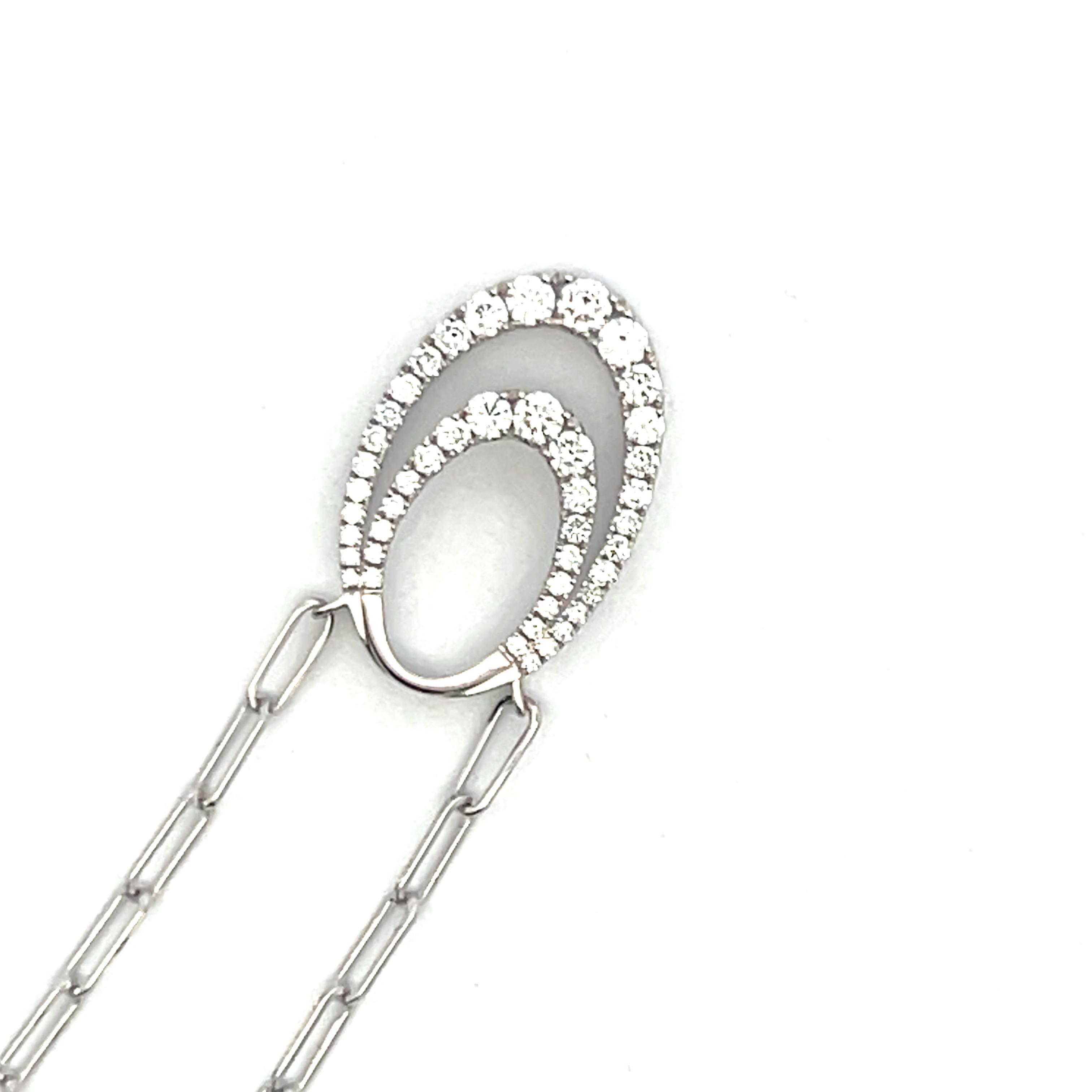 0.64 Carat Round Brilliant G VS2 Diamond 14 Karat White Gold Pendant Necklace