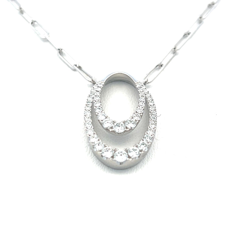 0.64 Carat Round Brilliant G VS2 Diamond 14 Karat White Gold Pendant Necklace