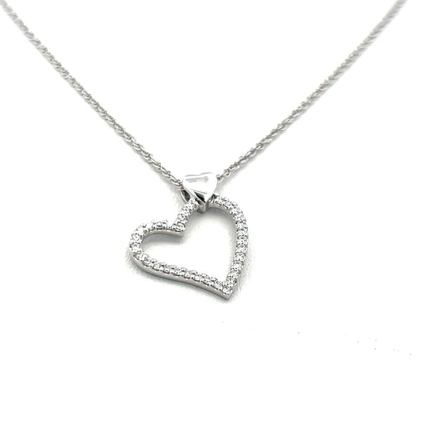 0.29 Carat Round Brilliant G VS2 Diamond 14 Karat White Gold Pendant Necklace