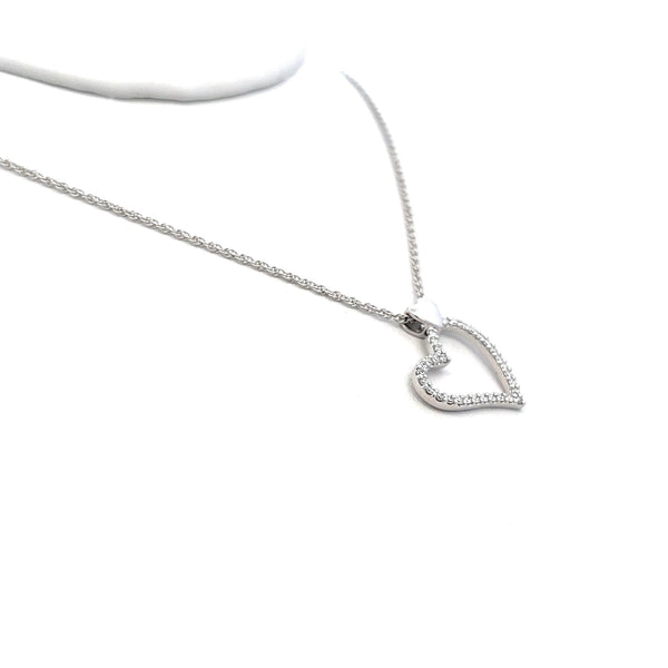 0.29 Carat Round Brilliant G VS2 Diamond 14 Karat White Gold Pendant Necklace