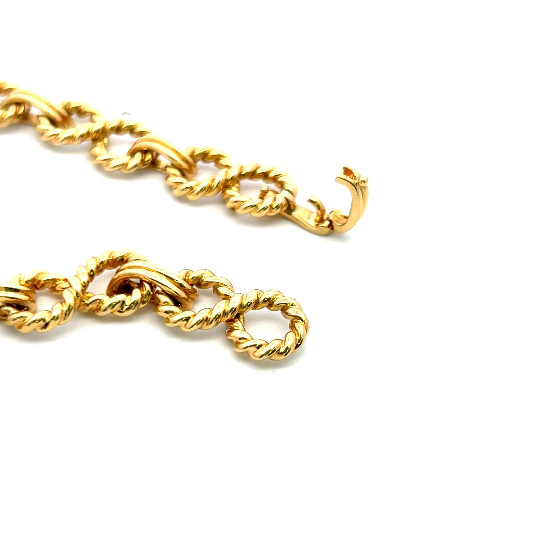 Tiffany & Co 1.50 Carat Round Diamond 18 Karat Yellow Gold Link Necklace