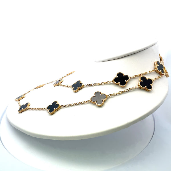 Van Cleef & Arpels 18 Karat Yellow Gold Clover Necklace