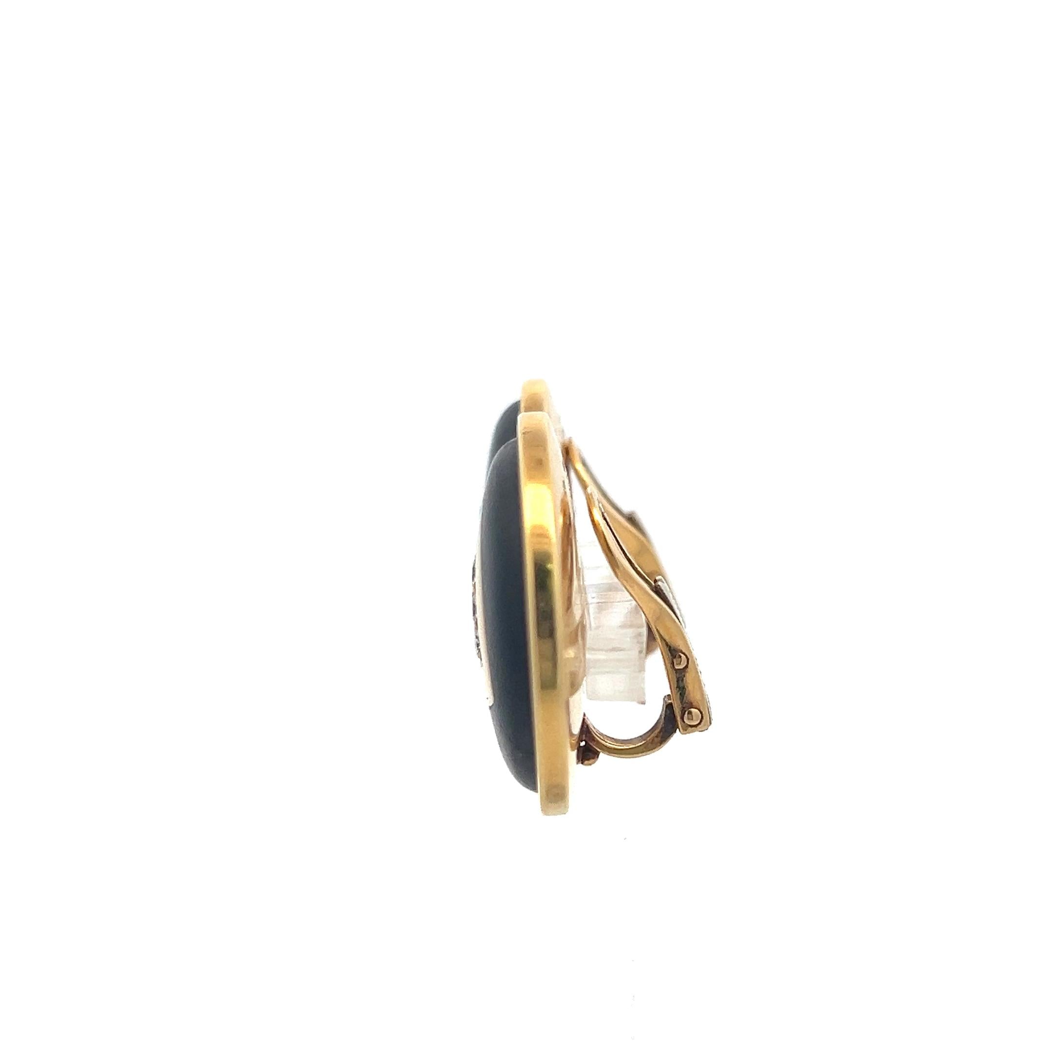 Leo Vroom 0.60 Carat Round Brilliant Diamond 18K Yellow Gold Clip On Earrings