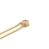 0.24 Carat Round Brilliant H VS2 Diamond 14 Karat Yellow Gold Pendant Necklace