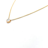 0.24 Carat Round Brilliant H VS2 Diamond 14 Karat Yellow Gold Pendant Necklace