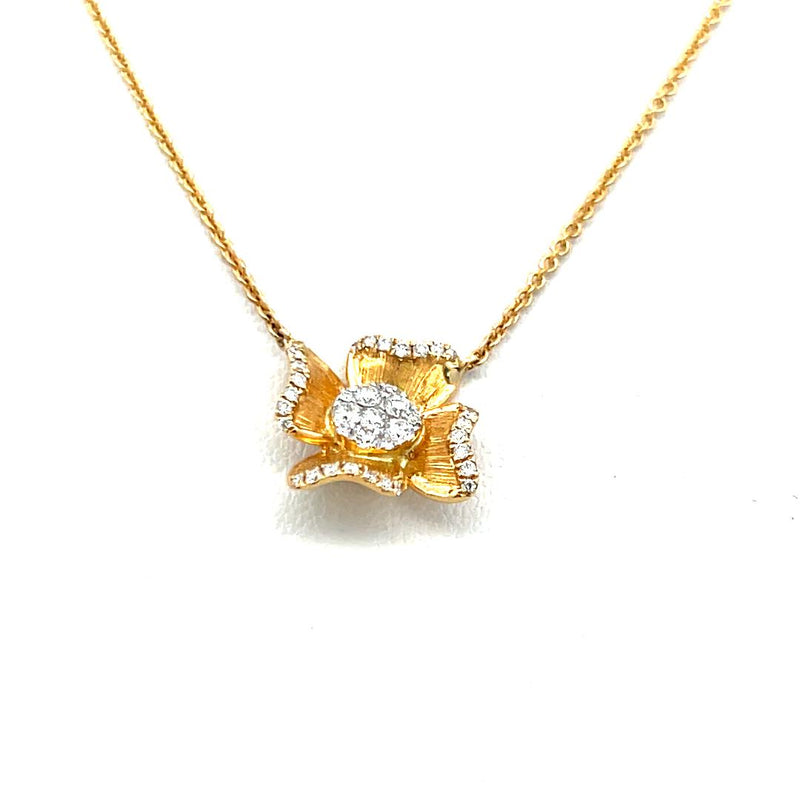 0.23 Carat Round Brilliant G VS2 Diamond 18 Karat Yellow Gold Pendant Necklace