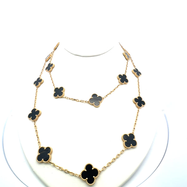 Van Cleef & Arpels 18 Karat Yellow Gold Clover Necklace