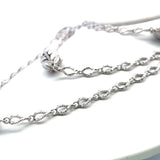 4.00 Carat Round Brilliant H VS1 Diamond 18 Karat White Gold Link Necklace