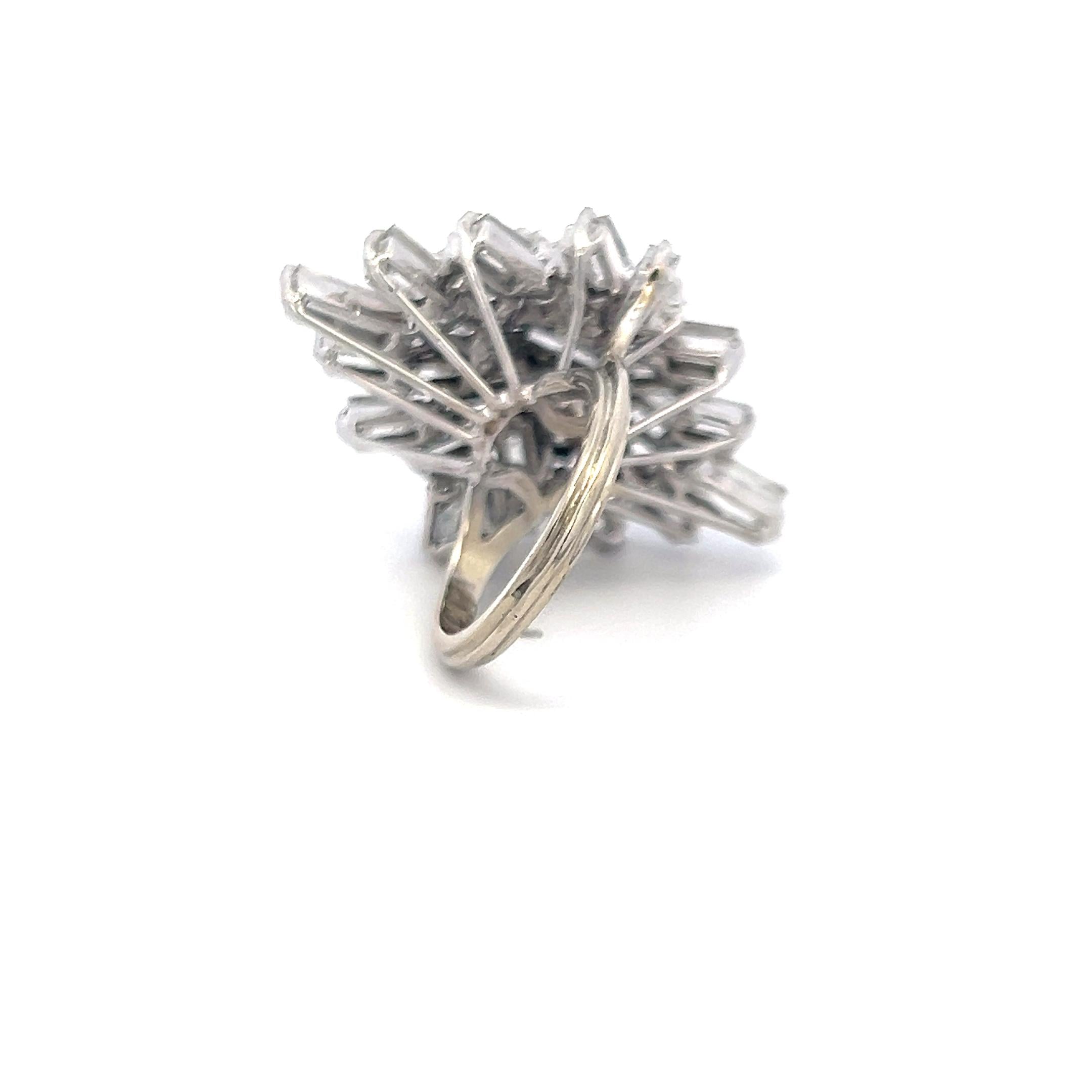 8.00 Carat Baguette Shape E VS1 Diamond Platinum Cluster Ring