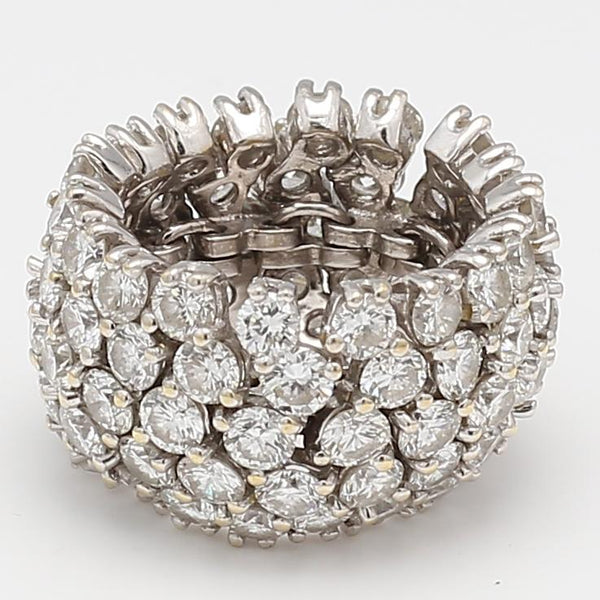 9.75 Carat G VS1 Round Diamond Platinum Wide Eternity Band Ring Vintage Estate