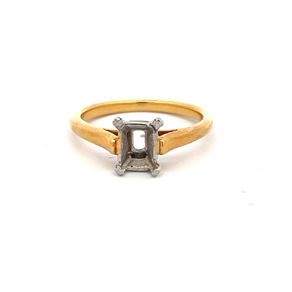 Tiffany & Co Center Stone holding 0.75 ct 18 Karat Gold/Platinum Semi Mount Ring