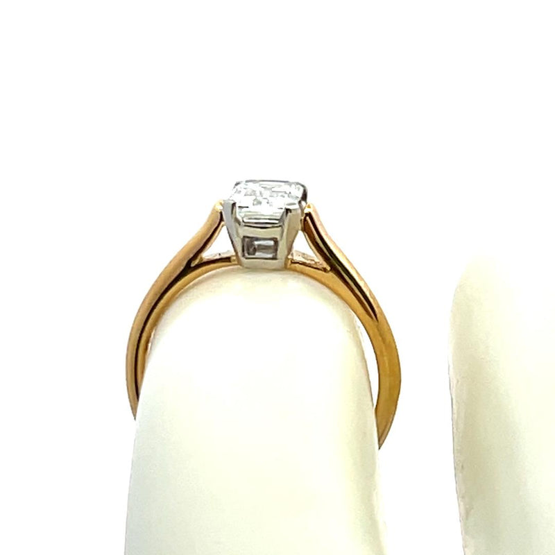 Tiffany & Co 1.02 Carat Emerald Cut Diamond 18K Gold/Platinum Engagement Ring