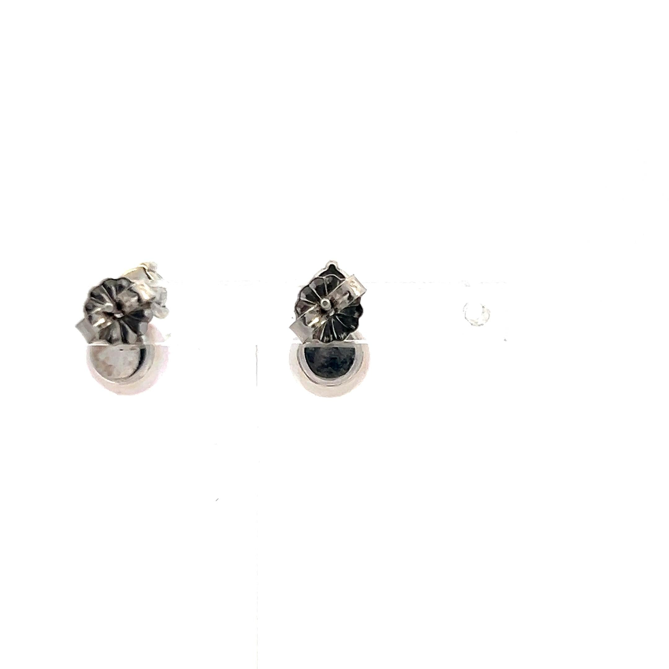 7MM Pearl 0.50 Carat Round Brilliant Diamond 14 Karat White Gold Stud Earrings