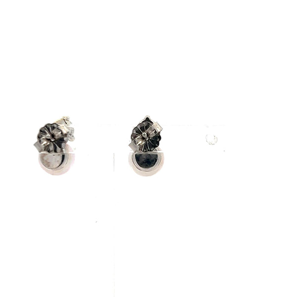 7MM Pearl 0.50 Carat Round Brilliant Diamond 14 Karat White Gold Stud Earrings