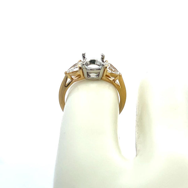 Tiffany & Co 0.56 Carat Pear Shape Diamond 18K Gold/Platinum Semi Mount Ring