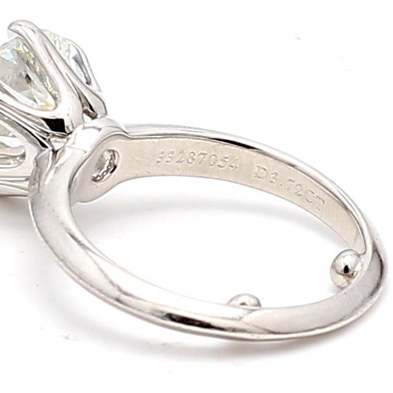 Tiffany & Co 3.72 Carat Round Brilliant I VVS2 Diamond Platinum Engagement Ring