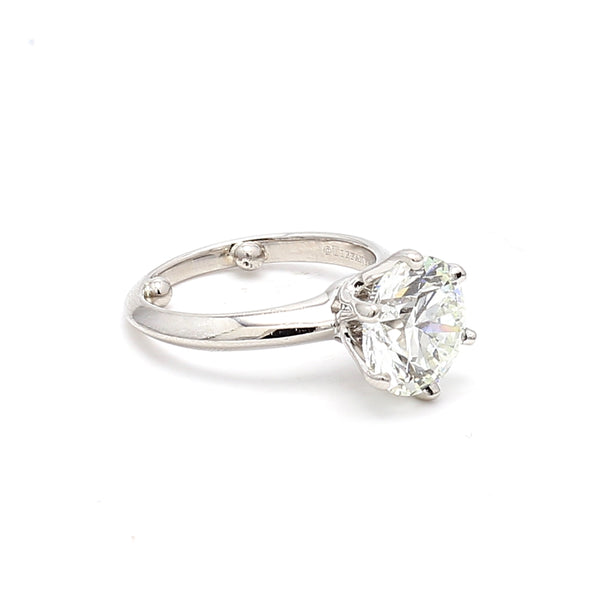 Tiffany & Co 3.72 Carat Round Brilliant I VVS2 Diamond Platinum Engagement Ring