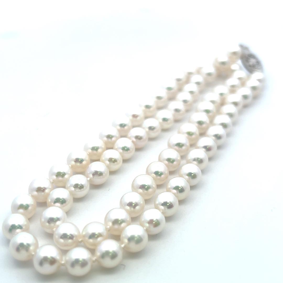 6-6.5 mm Pearl 18 inch 14 Karat White Gold Beed Necklace