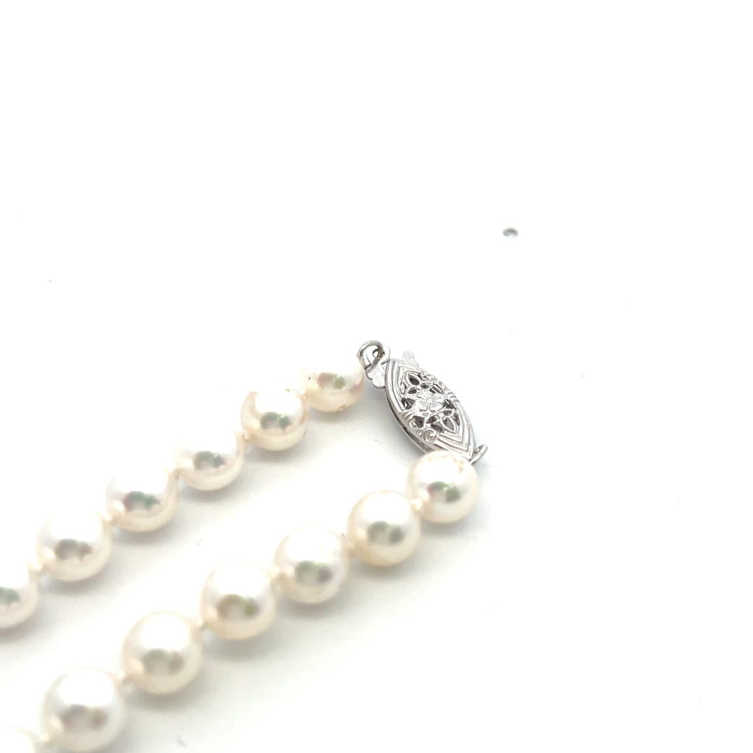 6-6.5 mm Pearl 18 inch 14 Karat White Gold Beed Necklace