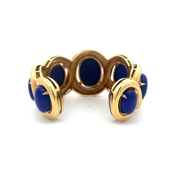 Seaman Schepps 18 Karat Yellow Gold Lapis Bangle Bracelet