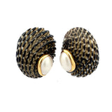 Seaman Schepps 18 Karat Yellow Gold Clip On Shell Earrings