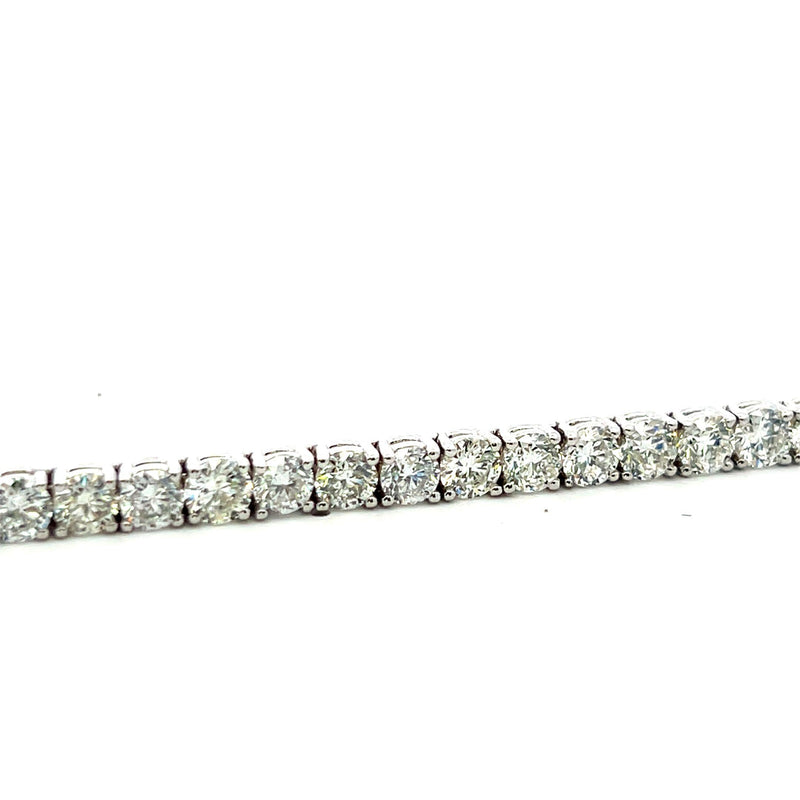 18.70 Carat Round Brilliant G Diamond 18 Karat White Gold Tennis Bracelet