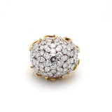 11.97 Carat Round and Marquis Shape Diamond 18 Karat Two Tone Gold Cluster Ring