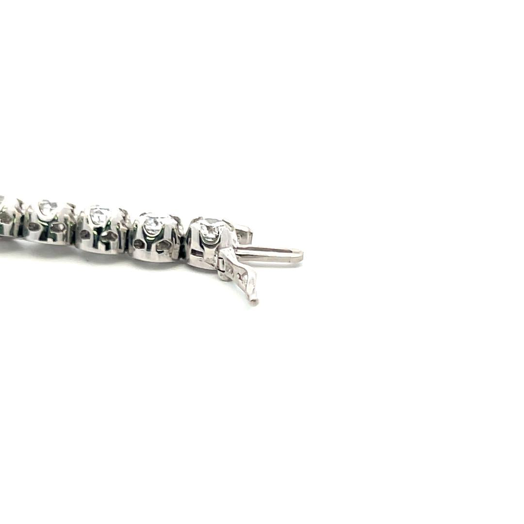 8.38 Carat Round Brilliant Lab-Grown Diamond 14 Karat White Gold Tennis Bracelet