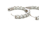 Lab-Grown 6.00 Carat Round Brilliant Diamond 14K White Gold Hoop Earrings