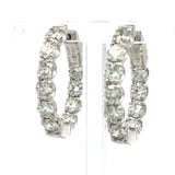 Lab-Grown 6.00 Carat Round Brilliant Diamond 14K White Gold Hoop Earrings