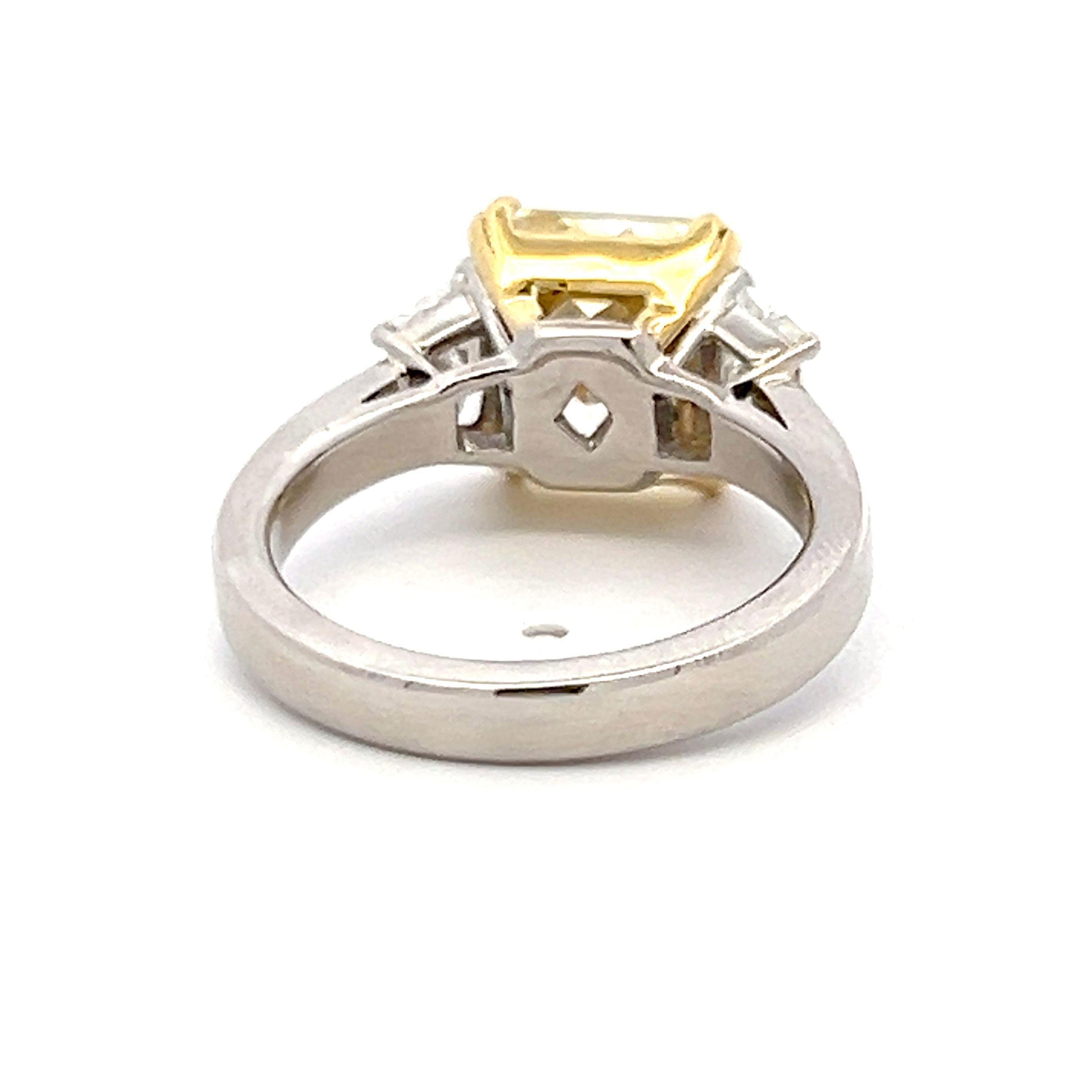 18K Gold Platinum Semi Mount Ring 1.2ct Trapezoid G VS1 Diamond Fit 10.30x9.37mm
