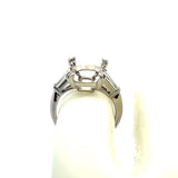 0.50 Carat Tapered Baguette Shape G VVS1 Diamond Platinum Semi Mount Ring