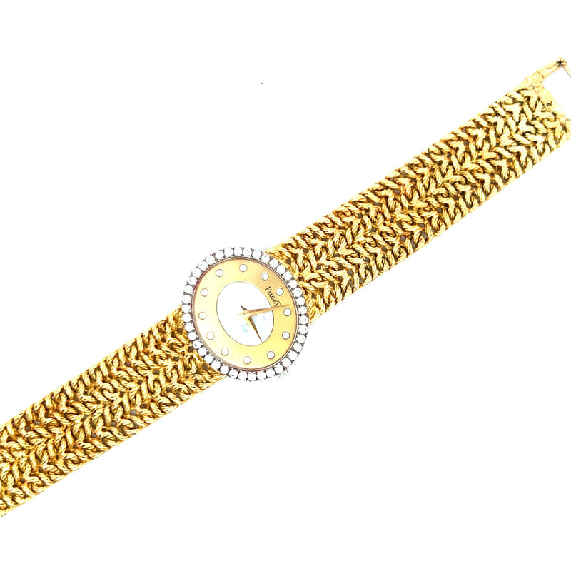 Piaget 1.56 Carat Round Brilliant G VS2 Diamond 18 Karat Yellow Gold Wrist Watch