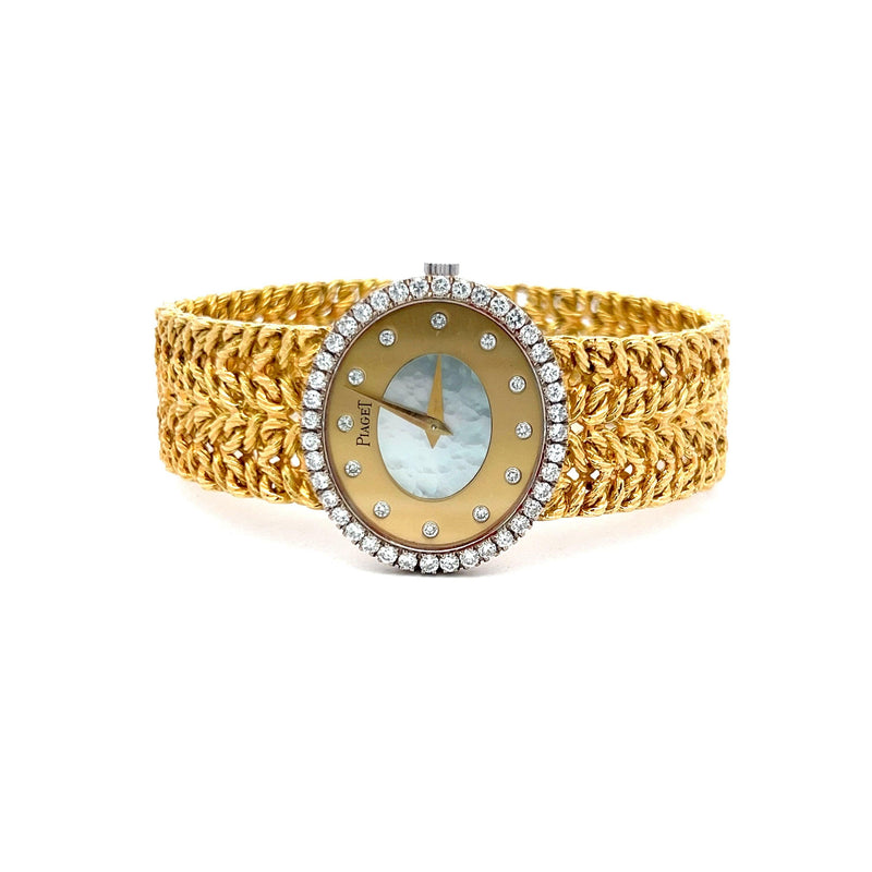 Piaget 1.56 Carat Round Brilliant G VS2 Diamond 18 Karat Yellow Gold Wrist Watch