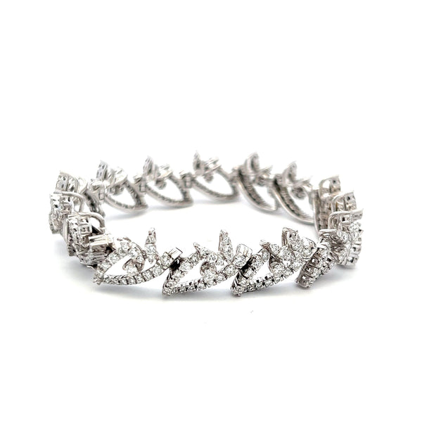 4.50 Carat Round Brilliant G VS2 Diamond 18 Karat White Gold Link Bracelet