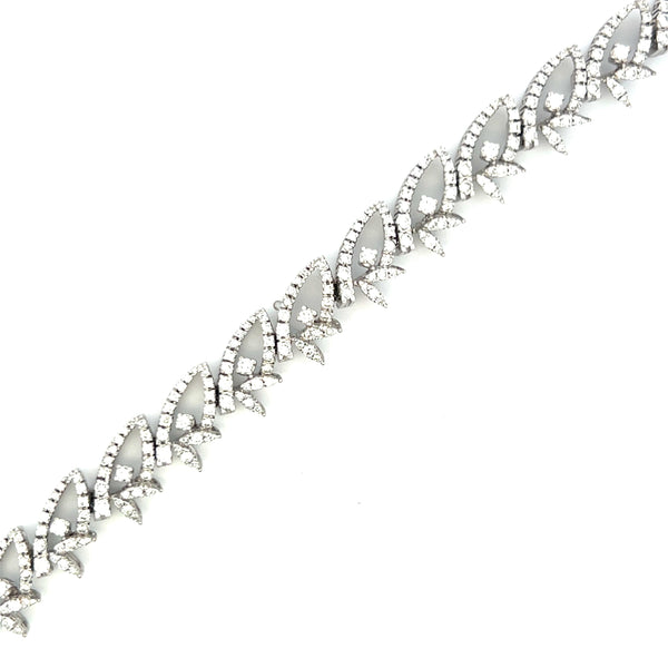 4.50 Carat Round Brilliant G VS2 Diamond 18 Karat White Gold Link Bracelet