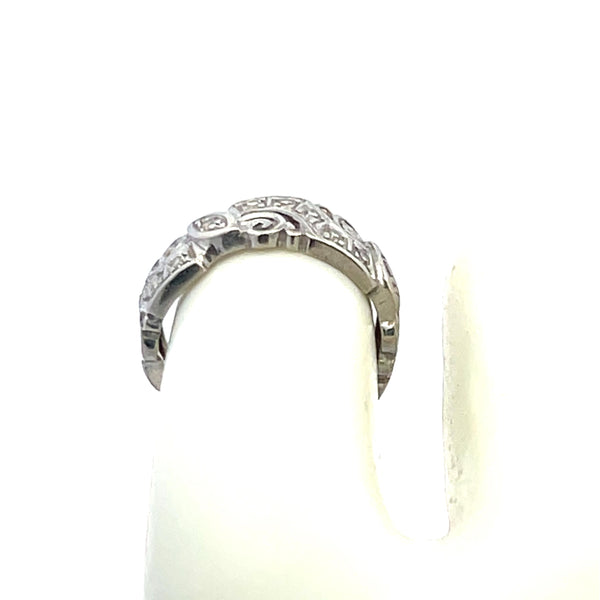 Vintage 0.23 Carat Round Brilliant G SI2 Diamond Size 6 Platinum Band Ring