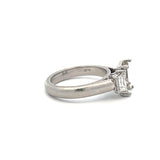 0.50 Carat Trapezoid Shape I VS1 Diamond Platinum Semi Mount Ring