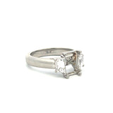 0.50 Carat Trapezoid Shape I VS1 Diamond Platinum Semi Mount Ring