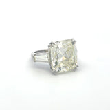 22.41 Carat Cushion Brilliant and Tapered Baguette Platinum Engagement Ring