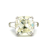 22.41 Carat Cushion Brilliant and Tapered Baguette Platinum Engagement Ring