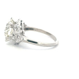 3.44 Carat Old European Cut O-J SI2-VS1 Diamond Platinum Art Deco Ring