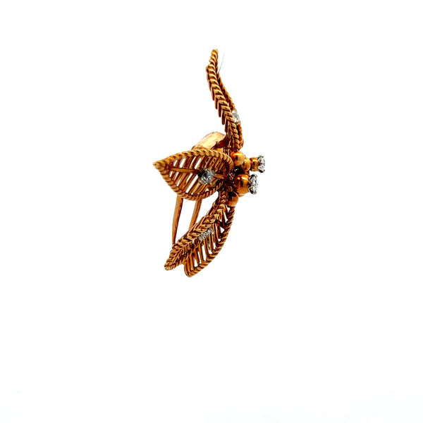 Cartier 0.85 Carat Round Brilliant G VS1 Diamond 18 Karat Yellow Gold Pin Brooch